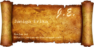Janiga Erika névjegykártya